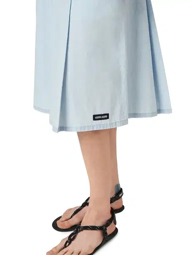 Miu Miu Women's Pleated Chambray Skirt - Blue - Size 2 | Thumbnail 4 Miu Miu Women's Pleated Chambray Skirt - Blue - Size 2 | Thumbnail 4