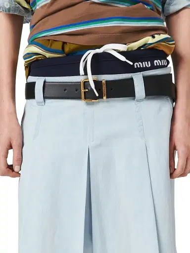 Miu Miu Women's Pleated Chambray Skirt - Blue - Size 2 | Thumbnail 5 Miu Miu Women's Pleated Chambray Skirt - Blue - Size 2 | Thumbnail 5