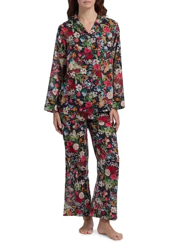 Papinelle Women's Holly Cotton Voile Pajamas - Navy | Thumbnail 2 Papinelle Women's Holly Cotton Voile Pajamas - Navy | Thumbnail 2