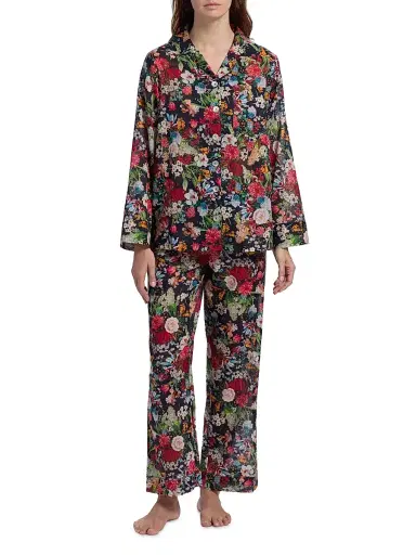 Papinelle Women's Holly Cotton Voile Pajamas - Navy | Thumbnail 3 Papinelle Women's Holly Cotton Voile Pajamas - Navy | Thumbnail 3