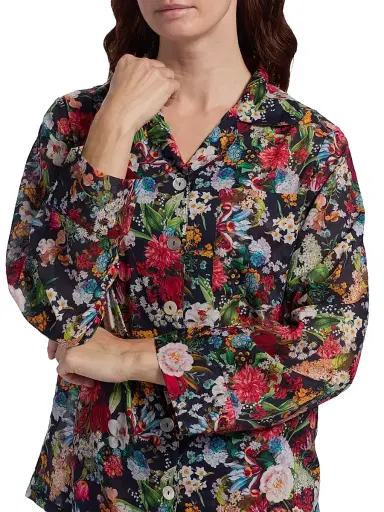Papinelle Women's Holly Cotton Voile Pajamas - Navy | Thumbnail 6 Papinelle Women's Holly Cotton Voile Pajamas - Navy | Thumbnail 6