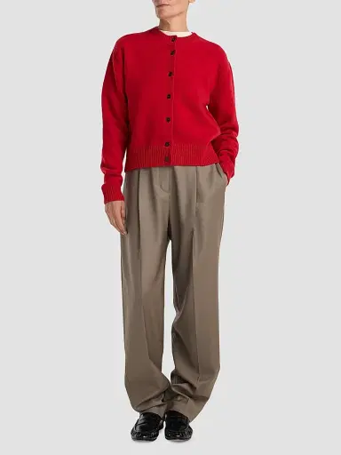 RÓHE Women's Classic Stretch Wool Cardigan - Red - Size 12 | Thumbnail 2 RÓHE Women's Classic Stretch Wool Cardigan - Red - Size 12 | Thumbnail 2
