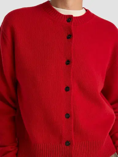 RÓHE Women's Classic Stretch Wool Cardigan - Red - Size 12 | Thumbnail 4 RÓHE Women's Classic Stretch Wool Cardigan - Red - Size 12 | Thumbnail 4