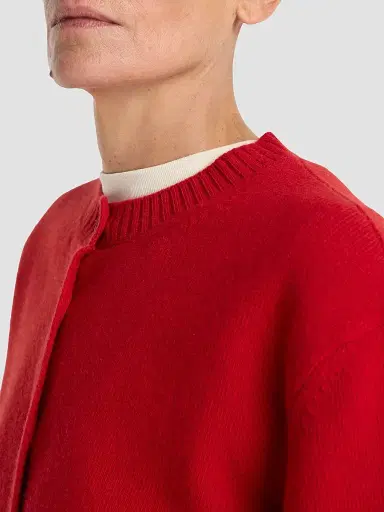 RÓHE Women's Classic Stretch Wool Cardigan - Red - Size 12 | Thumbnail 5 RÓHE Women's Classic Stretch Wool Cardigan - Red - Size 12 | Thumbnail 5