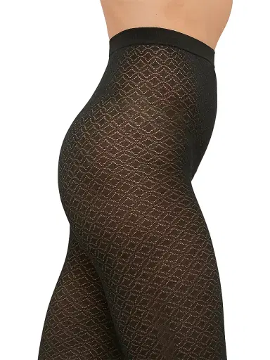 Wolford Women's Geometric Jacquard Tights - Black | Thumbnail 3 Wolford Women's Geometric Jacquard Tights - Black | Thumbnail 3