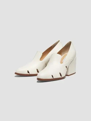 Gabriela Hearst Women's Eliza 80MM Leather Loafers - Cream | Thumbnail 2 Gabriela Hearst Women's Eliza 80MM Leather Loafers - Cream | Thumbnail 2