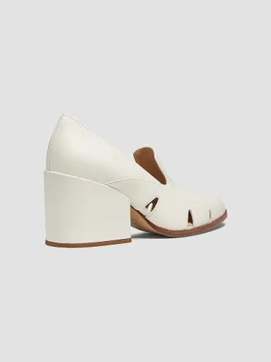 Gabriela Hearst Women's Eliza 80MM Leather Loafers - Cream | Thumbnail 3 Gabriela Hearst Women's Eliza 80MM Leather Loafers - Cream | Thumbnail 3