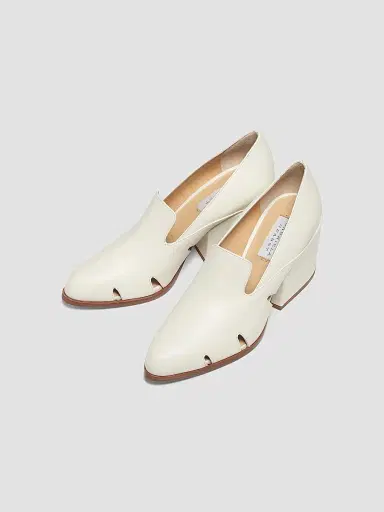 Gabriela Hearst Women's Eliza 80MM Leather Loafers - Cream | Thumbnail 4 Gabriela Hearst Women's Eliza 80MM Leather Loafers - Cream | Thumbnail 4