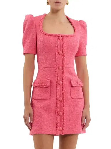 Rebecca Vallance Women's Montana Tweed Minidress - Rose | Thumbnail 3 Rebecca Vallance Women's Montana Tweed Minidress - Rose | Thumbnail 3