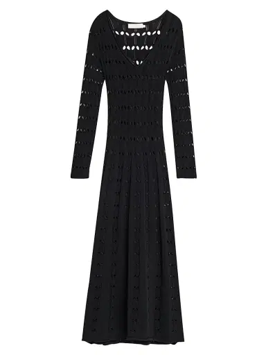 Zimmermann Women's Rhiannon Pointelle-Knit Maxi Dress - Black | Thumbnail 1 Zimmermann Women's Rhiannon Pointelle-Knit Maxi Dress - Black | Thumbnail 1