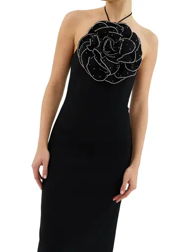 Rebecca Vallance Women's Eliana Floral Halterneck Midi-Dress - Black | Thumbnail 5 Rebecca Vallance Women's Eliana Floral Halterneck Midi-Dress - Black | Thumbnail 5