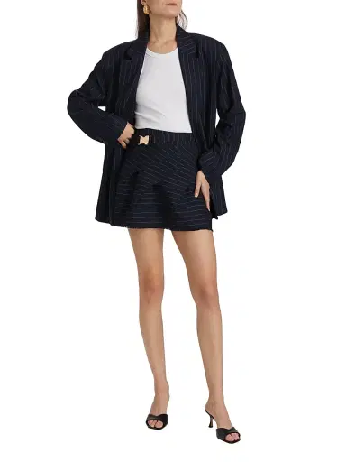 NICHOLAS Women's Kay Pinstriped Miniskirt - Navy | Thumbnail 2 NICHOLAS Women's Kay Pinstriped Miniskirt - Navy | Thumbnail 2