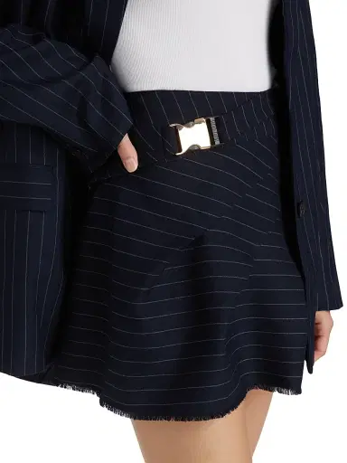 NICHOLAS Women's Kay Pinstriped Miniskirt - Navy | Thumbnail 6 NICHOLAS Women's Kay Pinstriped Miniskirt - Navy | Thumbnail 6