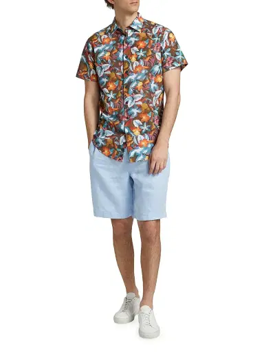 Rodd & Gunn Men's Port Hutt Floral Cotton Shirt - Rust | Thumbnail 2 Rodd & Gunn Men's Port Hutt Floral Cotton Shirt - Rust | Thumbnail 2