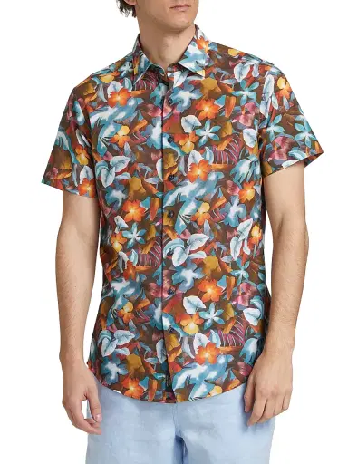Rodd & Gunn Men's Port Hutt Floral Cotton Shirt - Rust | Thumbnail 3 Rodd & Gunn Men's Port Hutt Floral Cotton Shirt - Rust | Thumbnail 3