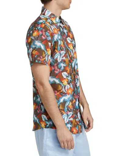 Rodd & Gunn Men's Port Hutt Floral Cotton Shirt - Rust | Thumbnail 4 Rodd & Gunn Men's Port Hutt Floral Cotton Shirt - Rust | Thumbnail 4