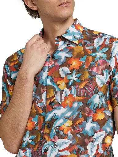 Rodd & Gunn Men's Port Hutt Floral Cotton Shirt - Rust | Thumbnail 6 Rodd & Gunn Men's Port Hutt Floral Cotton Shirt - Rust | Thumbnail 6