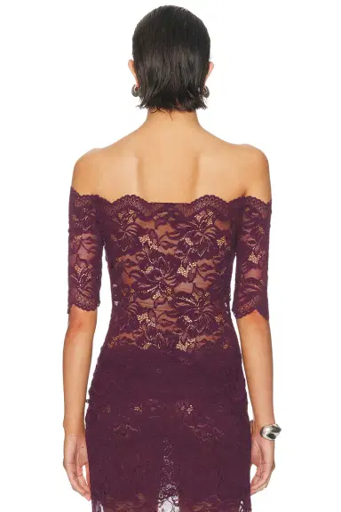 Rabanne Off Shoulder Lace Top | Thumbnail 3 Rabanne Off Shoulder Lace Top | Thumbnail 3