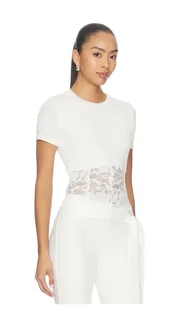 Michael Lauren Ember Rib Lace Shortsleeve Tee | Thumbnail 2 Michael Lauren Ember Rib Lace Shortsleeve Tee | Thumbnail 2
