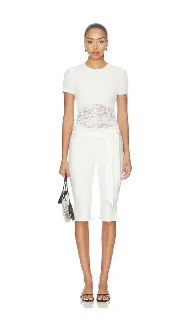 Michael Lauren Ember Rib Lace Shortsleeve Tee | Thumbnail 4 Michael Lauren Ember Rib Lace Shortsleeve Tee | Thumbnail 4