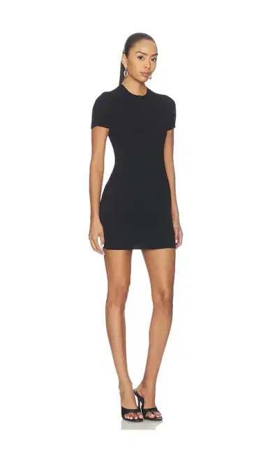 Alexander Wang Mock Neck Dress With Logo Track Stripe | Thumbnail 2 Alexander Wang Mock Neck Dress With Logo Track Stripe | Thumbnail 2