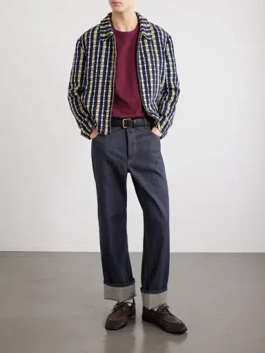 Thom Browne Logo-Appliquéd Striped Cotton-Jersey T-Shirt - Men | Thumbnail 2 Thom Browne Logo-Appliquéd Striped Cotton-Jersey T-Shirt - Men | Thumbnail 2