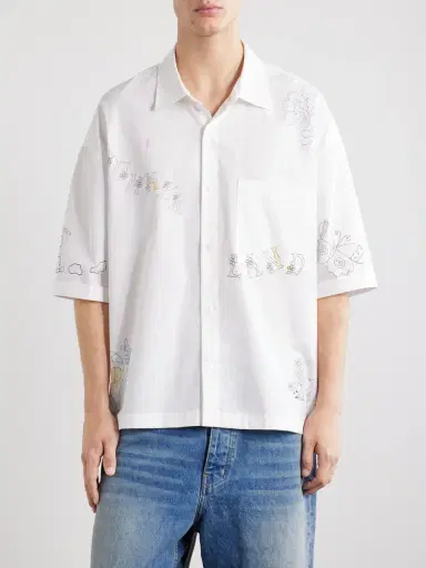 Nahmias Scribble Cotton-Blend Poplin Shirt - Men | Thumbnail 3 Nahmias Scribble Cotton-Blend Poplin Shirt - Men | Thumbnail 3