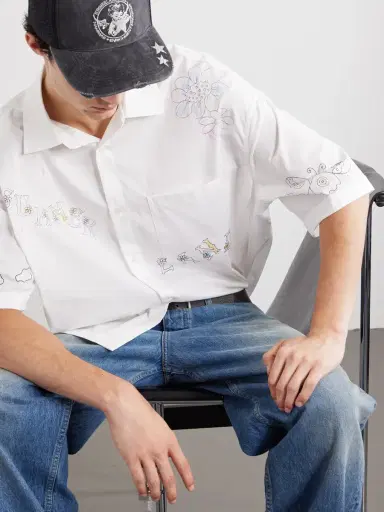 Nahmias Scribble Cotton-Blend Poplin Shirt - Men | Thumbnail 5 Nahmias Scribble Cotton-Blend Poplin Shirt - Men | Thumbnail 5