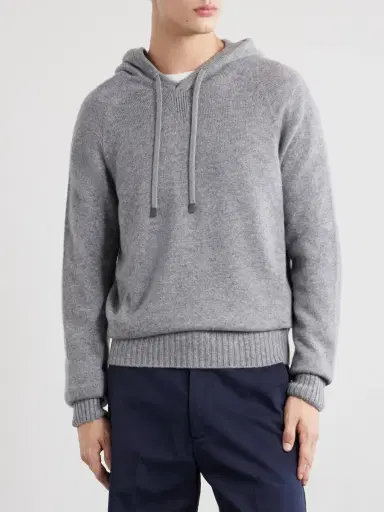 Tom Ford Logo-Embroidered Cashmere Hoodie - Men | Thumbnail 3 Tom Ford Logo-Embroidered Cashmere Hoodie - Men | Thumbnail 3