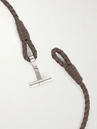 Tom Ford Woven Leather and Silver-Tone Wrap Bracelet - Men | Thumbnail 4 Tom Ford Woven Leather and Silver-Tone Wrap Bracelet - Men | Thumbnail 4