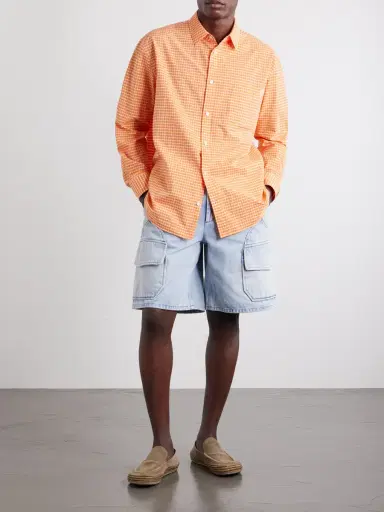 Loewe Paula's Ibiza Anagram-Embroidered Checked Cotton-Poplin Shirt - Men | Thumbnail 2 Loewe Paula's Ibiza Anagram-Embroidered Checked Cotton-Poplin Shirt - Men | Thumbnail 2