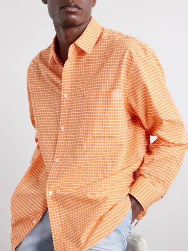 Loewe Paula's Ibiza Anagram-Embroidered Checked Cotton-Poplin Shirt - Men | Thumbnail 5 Loewe Paula's Ibiza Anagram-Embroidered Checked Cotton-Poplin Shirt - Men | Thumbnail 5