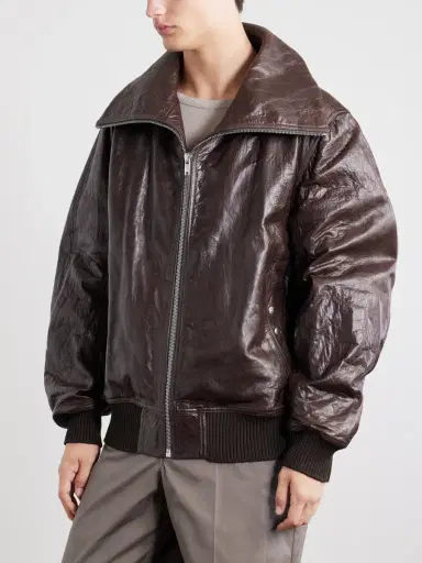 Rick Owens Dracuflight Leather Jacket - Men | Thumbnail 3 Rick Owens Dracuflight Leather Jacket - Men | Thumbnail 3