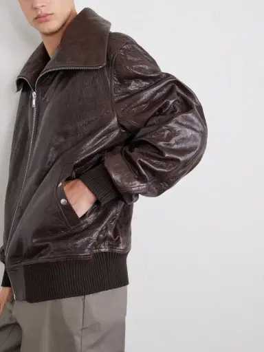 Rick Owens Dracuflight Leather Jacket - Men | Thumbnail 5 Rick Owens Dracuflight Leather Jacket - Men | Thumbnail 5