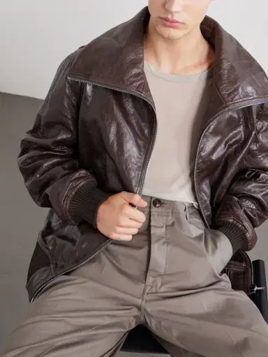 Rick Owens Dracuflight Leather Jacket - Men | Thumbnail 6 Rick Owens Dracuflight Leather Jacket - Men | Thumbnail 6