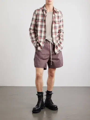 Rick Owens Boxer Straight-Leg Stretch-Cotton Canvas Drawstring Shorts - Men | Thumbnail 2 Rick Owens Boxer Straight-Leg Stretch-Cotton Canvas Drawstring Shorts - Men | Thumbnail 2
