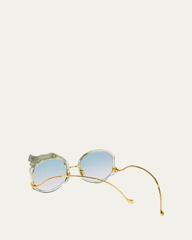 Anna-Karin Karlsson Rose Et Le Reve Leopard Round Acetate Sunglasses | Thumbnail 2 Anna-Karin Karlsson Rose Et Le Reve Leopard Round Acetate Sunglasses | Thumbnail 2