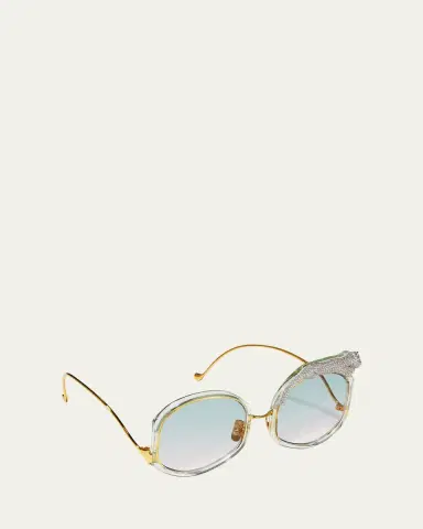 Anna-Karin Karlsson Rose Et Le Reve Leopard Round Acetate Sunglasses | Thumbnail 3 Anna-Karin Karlsson Rose Et Le Reve Leopard Round Acetate Sunglasses | Thumbnail 3