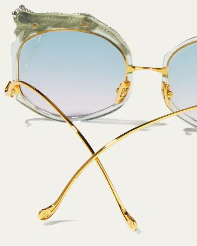Anna-Karin Karlsson Rose Et Le Reve Leopard Round Acetate Sunglasses | Thumbnail 5 Anna-Karin Karlsson Rose Et Le Reve Leopard Round Acetate Sunglasses | Thumbnail 5