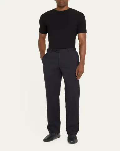 Giorgio Armani Men's Textured Stretch T-Shirt | Thumbnail 2 Giorgio Armani Men's Textured Stretch T-Shirt | Thumbnail 2