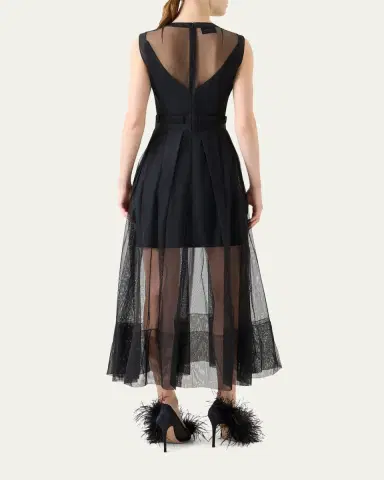 Akris Techno Tulle Fit-&-Flare Gown | Thumbnail 3 Akris Techno Tulle Fit-&-Flare Gown | Thumbnail 3