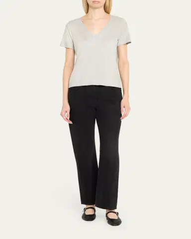 MAJESTIC FILATURES Soft Touch V-Neck Shimmer Jersey T-Shirt | Thumbnail 2 MAJESTIC FILATURES Soft Touch V-Neck Shimmer Jersey T-Shirt | Thumbnail 2