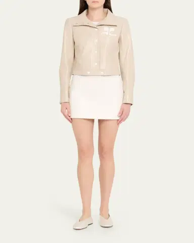 Courrèges Textured Vinyl Crop Jacket | Thumbnail 2 Courrèges Textured Vinyl Crop Jacket | Thumbnail 2