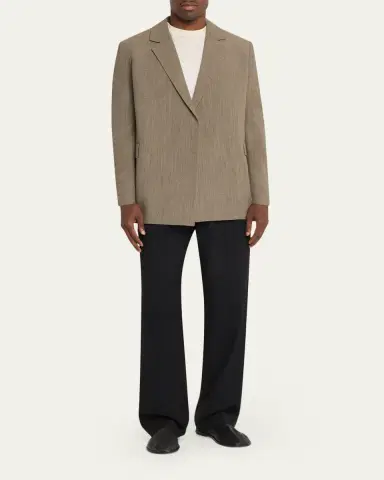 The Row Men's Devlin Wool Concealed-Front Blazer | Thumbnail 2 The Row Men's Devlin Wool Concealed-Front Blazer | Thumbnail 2