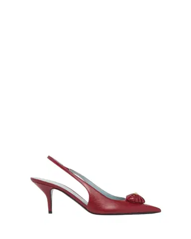 Valentino Garavani 75mm Coeur Royal Leather Slingback Pumps | Thumbnail 1 Valentino Garavani 75mm Coeur Royal Leather Slingback Pumps | Thumbnail 1