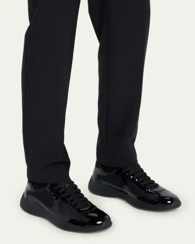 Prada Men's America's Cup Patent Leather Sneakers | Thumbnail 2 Prada Men's America's Cup Patent Leather Sneakers | Thumbnail 2