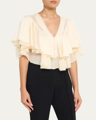 Cinq a Sept Mary Tiered Crop Top | Thumbnail 4 Cinq a Sept Mary Tiered Crop Top | Thumbnail 4