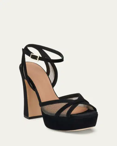 Malone Souliers Sylvie 125mm Suede & Mesh Platform Sandals | Thumbnail 2 Malone Souliers Sylvie 125mm Suede & Mesh Platform Sandals | Thumbnail 2