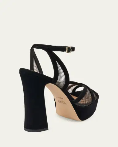 Malone Souliers Sylvie 125mm Suede & Mesh Platform Sandals | Thumbnail 3 Malone Souliers Sylvie 125mm Suede & Mesh Platform Sandals | Thumbnail 3