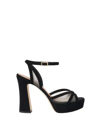 Malone Souliers Sylvie 125mm Suede & Mesh Platform Sandals | Thumbnail 1 Malone Souliers Sylvie 125mm Suede & Mesh Platform Sandals | Thumbnail 1